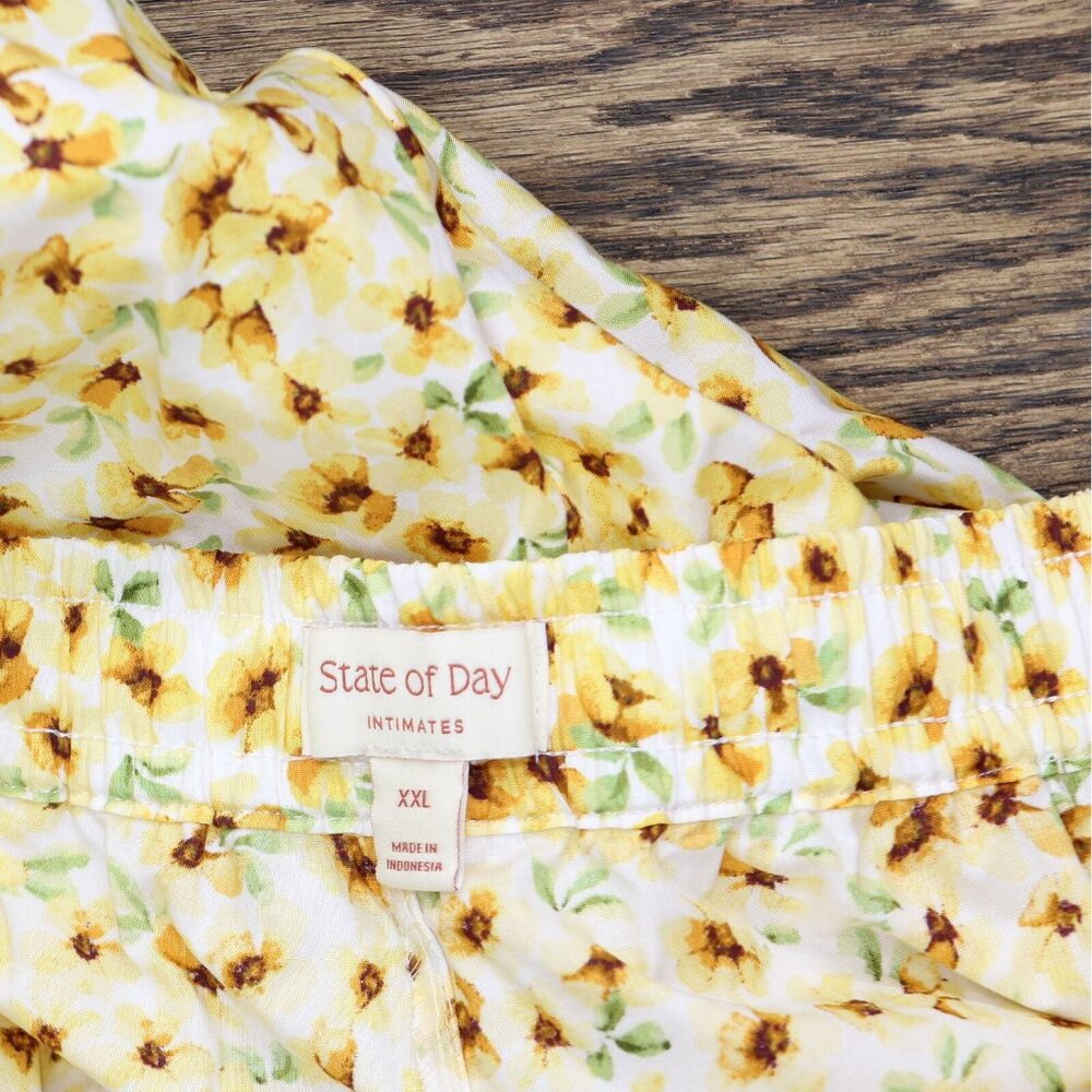 NWT State Of Day Printed Poplin Pajama Pants 100180264MS Cornsilk Yellow 2XL - Picture 5 of 6